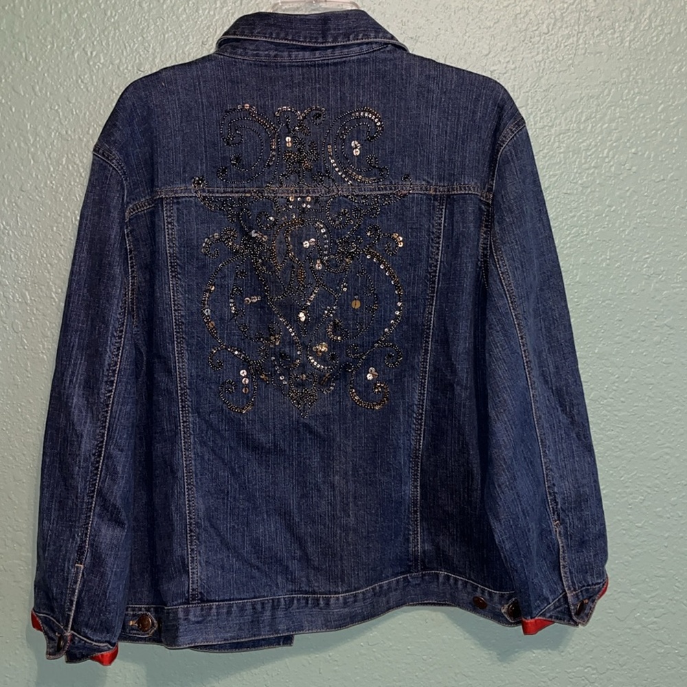 Vintage Denim Jacket embroidered sequined beaded designs